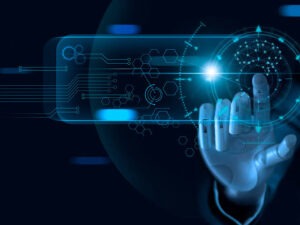 Artificial intelligence technology visualizing AI-powered online exam security, remote proctoring, identity verification, and intelligent assessment monitoring.