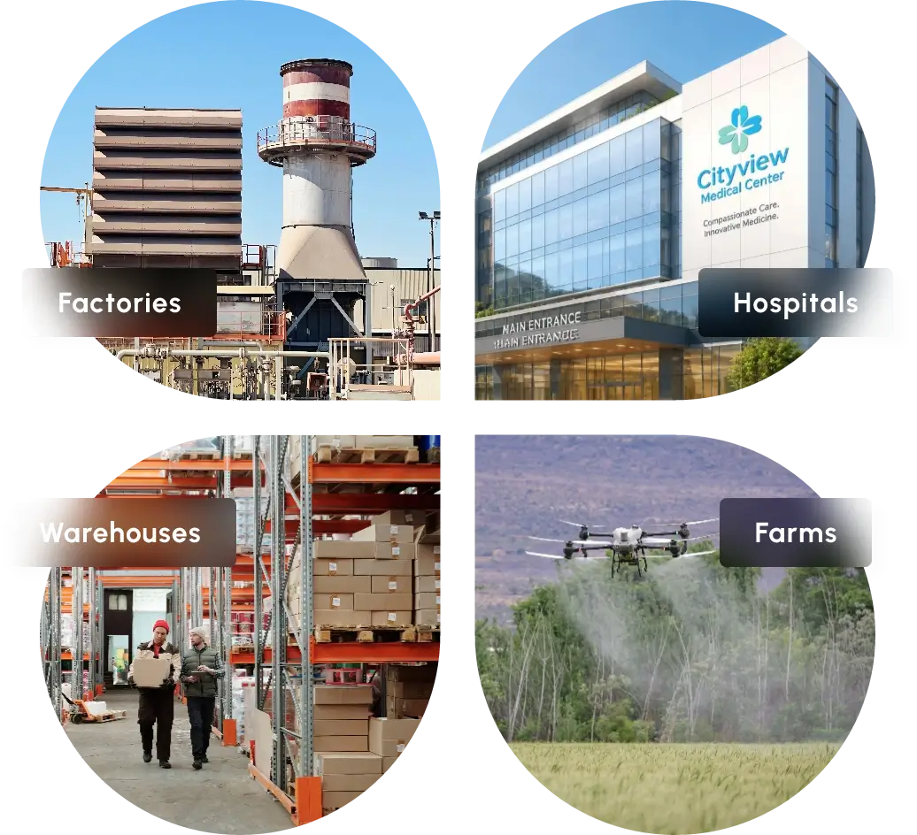 Autonomous Robots across Factories, Hospitals, Warehouses, and Farms